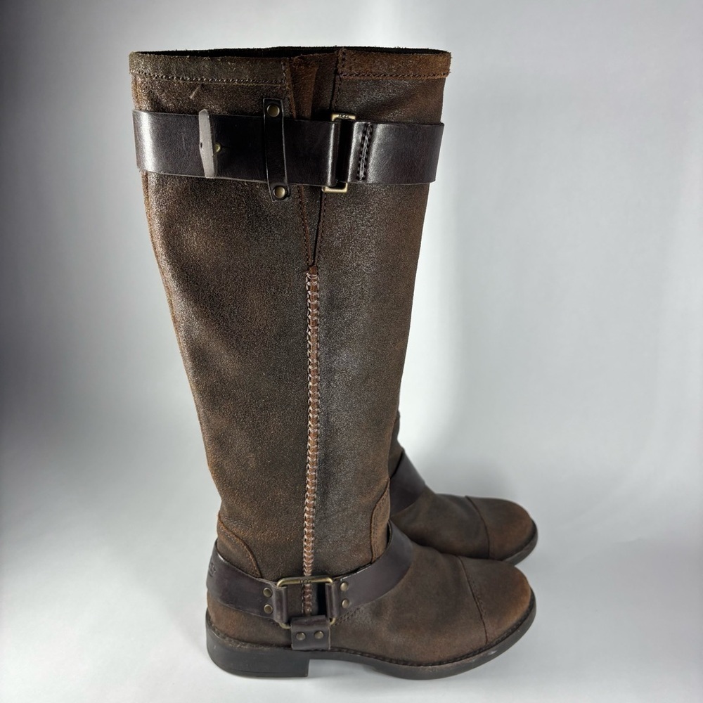 Ugg Boots Womens 5.5 Leather Boot Harness Sheepskin Equestrian Travel Western - Picture 7 of 9